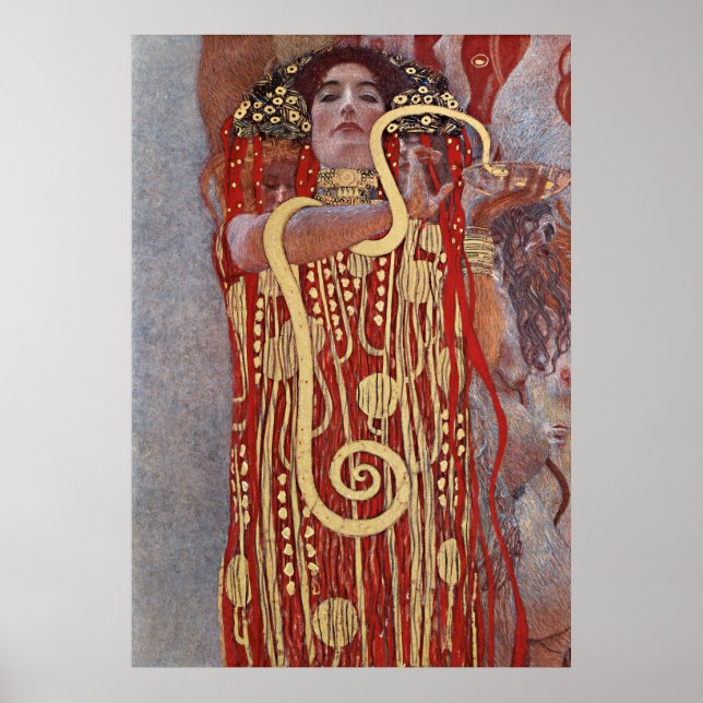 Goddess of Health, Hygieia (Salus), Gustav Klimt Poster (Front)