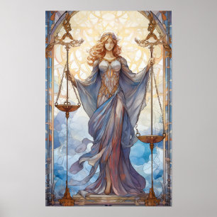 Goddess of Justice: Symbolizing Balance and Streng Poster