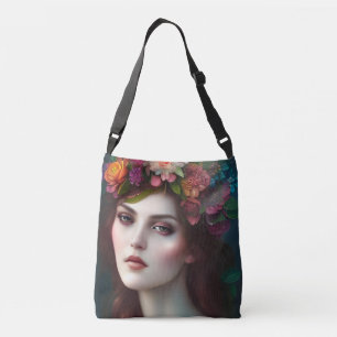 Goddess of Love Stunning Flower Portrait   Crossbody Bag
