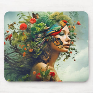 Goddess Of Nature Mystical Ethereal Fantasy World  Mouse Pad