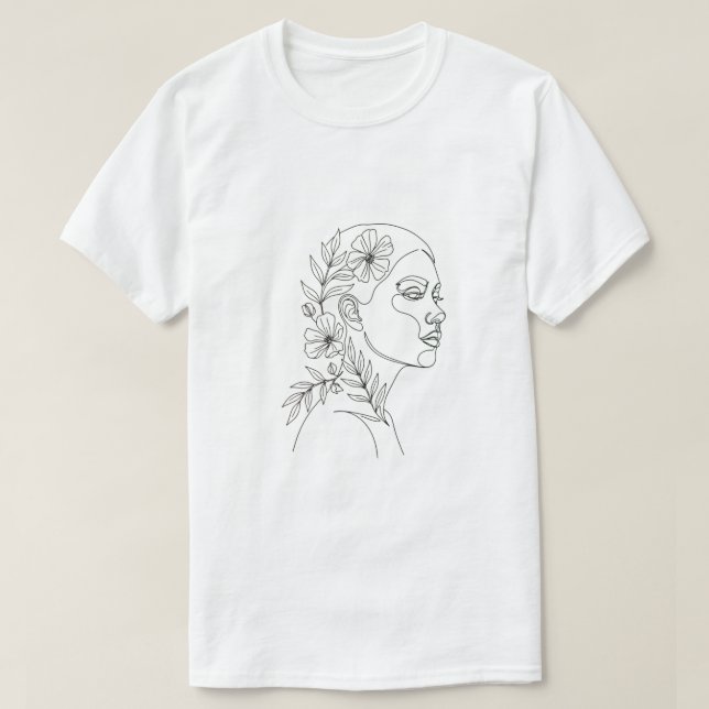 Goddess of Spring Line Art T-Shirt (Design Front)