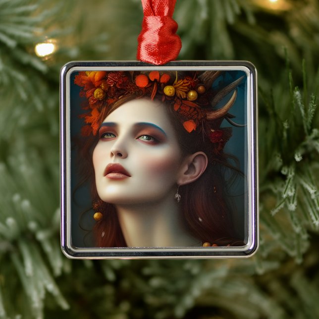 Goddess of the Harvest Fantasy  Keepsake Metal Ornament (Tree)