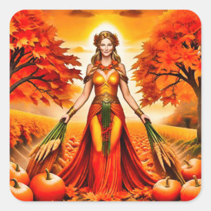 Goddess of the harvest  square sticker