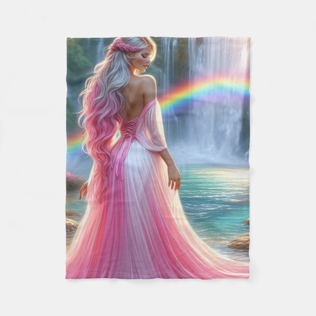 Goddess of the Rainbow Vale Fleece Blanket (Front)