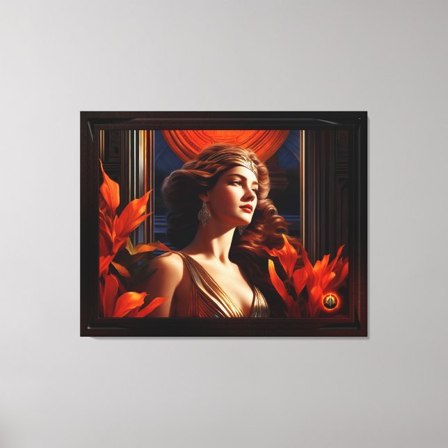 Goddess Of The Sun Art Deco Romantic Glamour Canvas Print (Front)