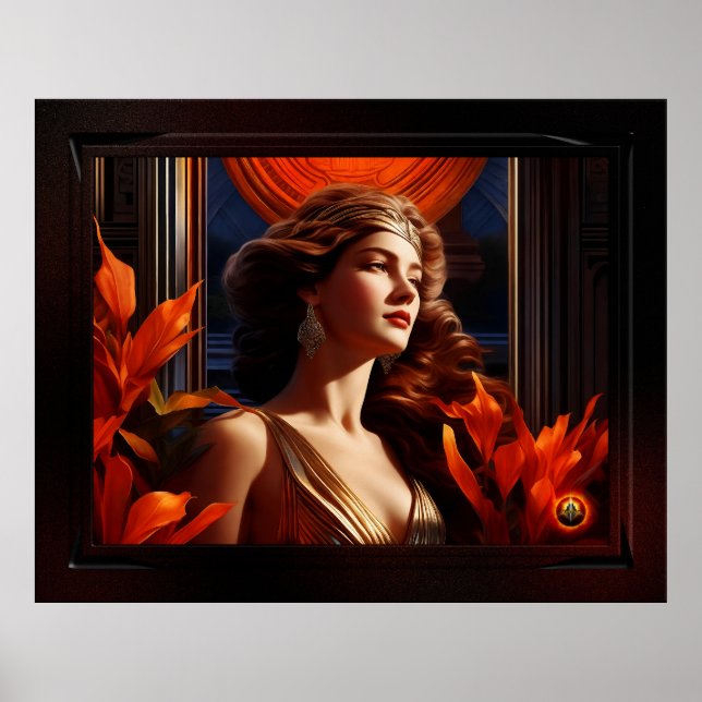 Goddess Of The Sun Art Deco Romantic Glamour Poster (Front)