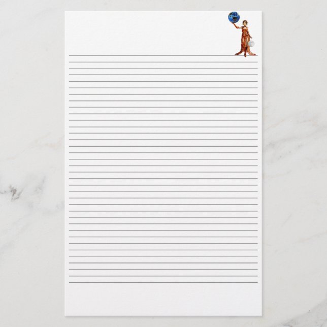 Goddess of Universe Lined Stationery (Front)