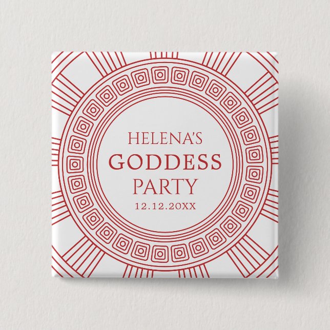 Goddess Party 2 Inch Square Button (Front)