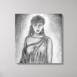 Goddess Pencil Drawing by Sara Motolanez Canvas Print