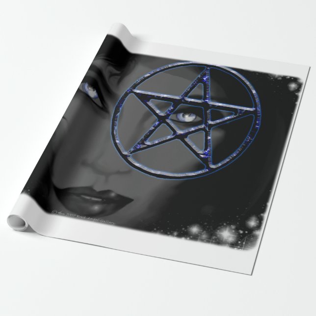 Goddess Pentacle Wrapping Paper (Unrolled)