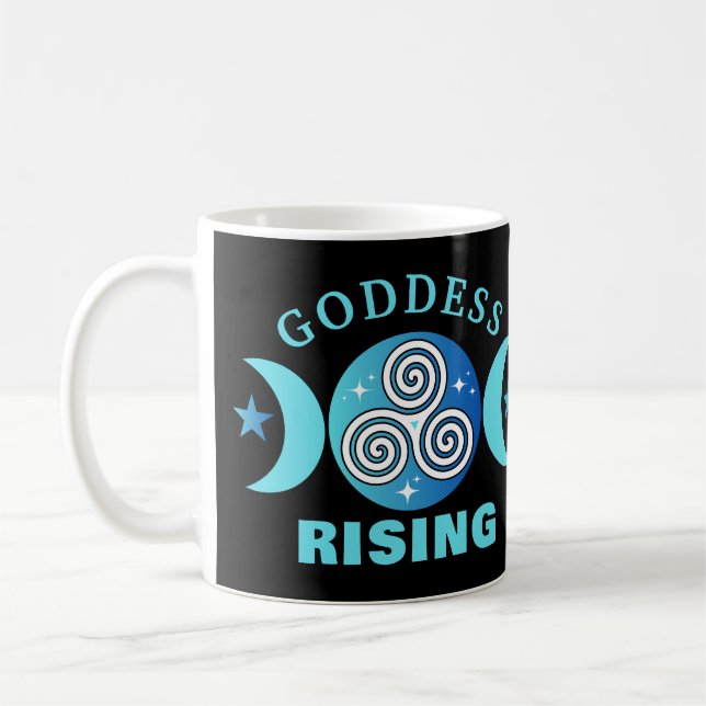 Goddess Rising Mug – Teal & Blue Flow (Left)