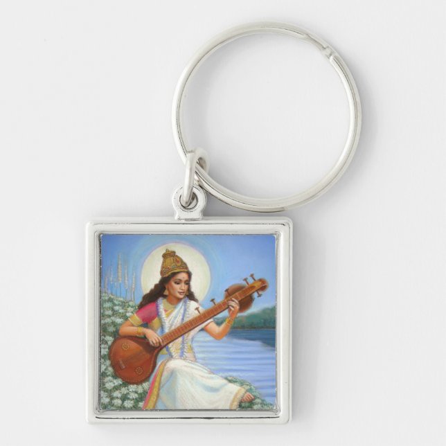 Goddess Sarasvati Keychain (Front)