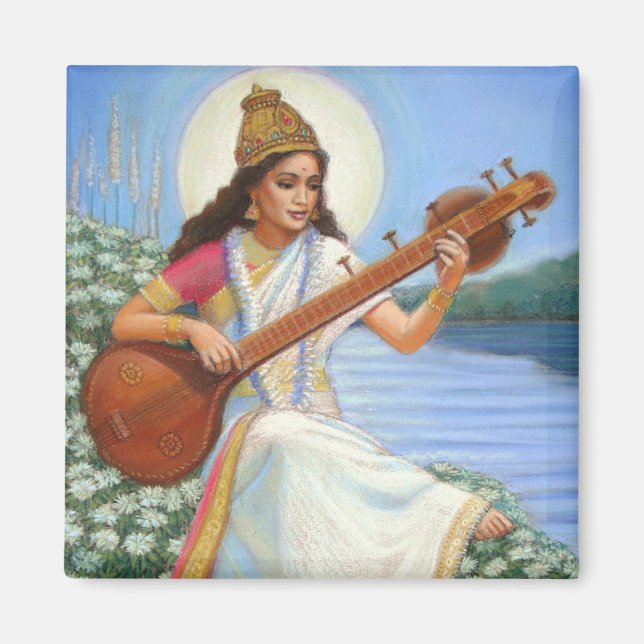 Goddess Sarasvati Magnet (Front)