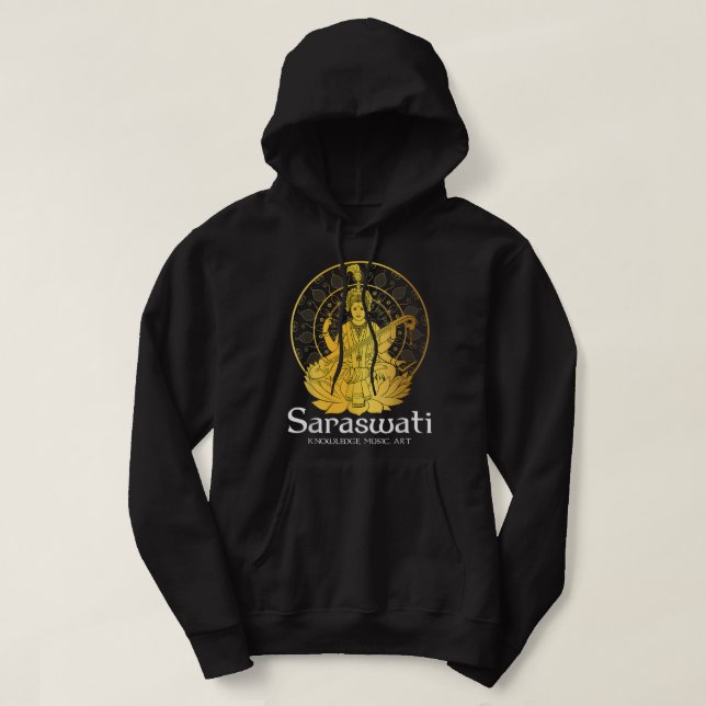 Goddess Saraswati Jersey Hinduism Hindu Gods Deity Hoodie (Design Front)