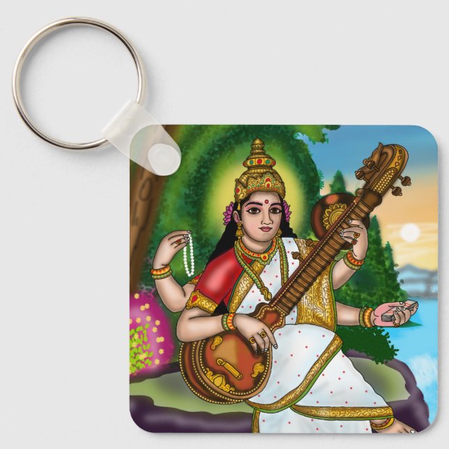 Goddess Saraswati Keychain (Front)