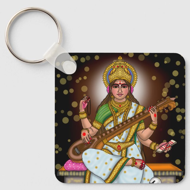 Goddess Saraswati Keychain (Front)