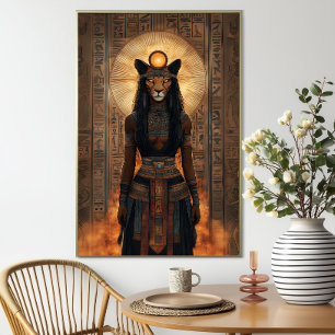 Goddess Sekhmet Abstract Egyptian Lioness Art Poster