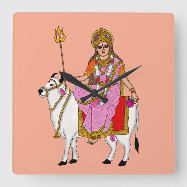 Goddess Shailputri Wall Clock (Front)