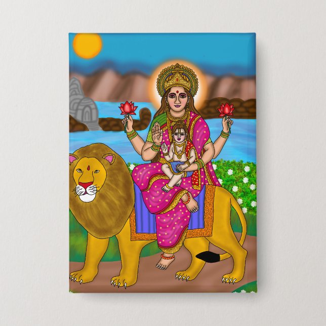 Goddess Skandamata Button (Front)