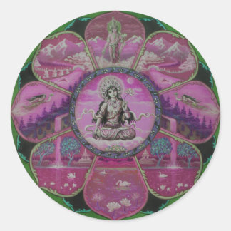 Goddess Tara Mandala Classic Round Sticker