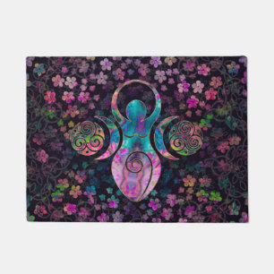 Goddess Triple moon with triskele Doormat