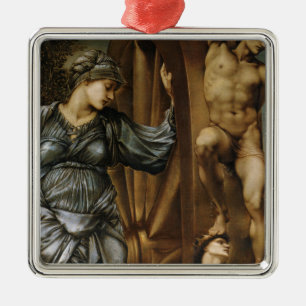 Goddess Turning the Wheel of Fortune (Burne-Jones) Metal Ornament