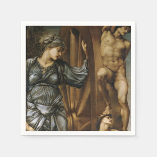 Goddess Turning the Wheel of Fortune (Burne-Jones) Napkin