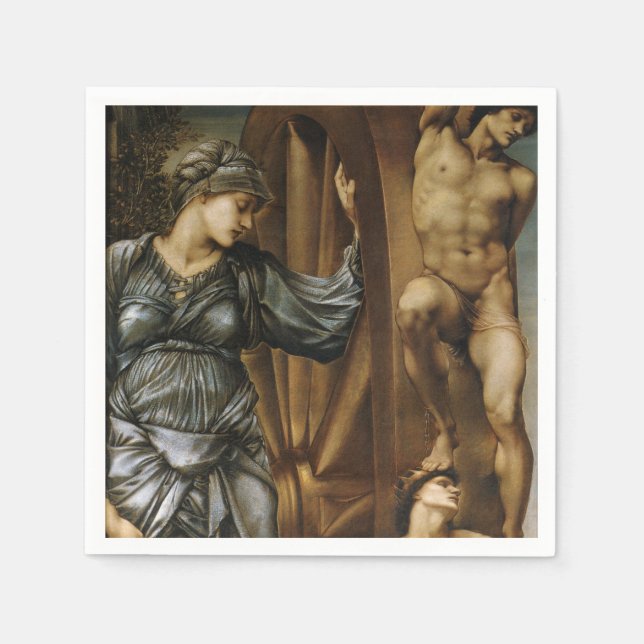 Goddess Turning the Wheel of Fortune (Burne-Jones) Napkin (Front)