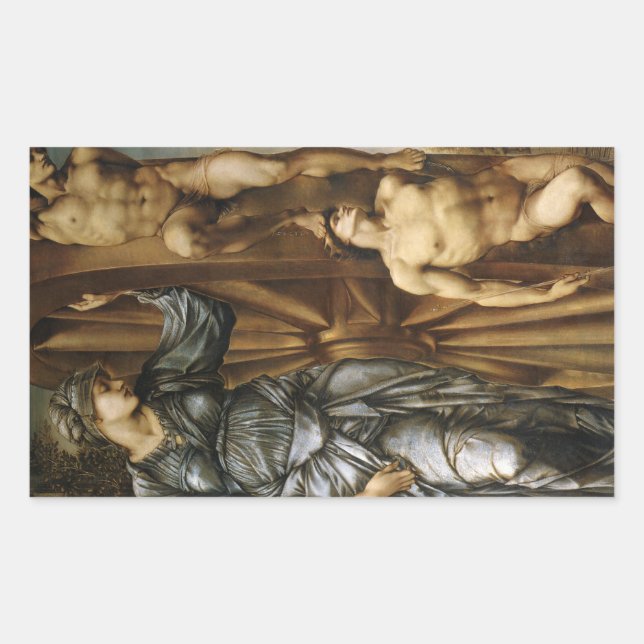 Goddess Turning the Wheel of Fortune (Burne-Jones) Sticker (Front)