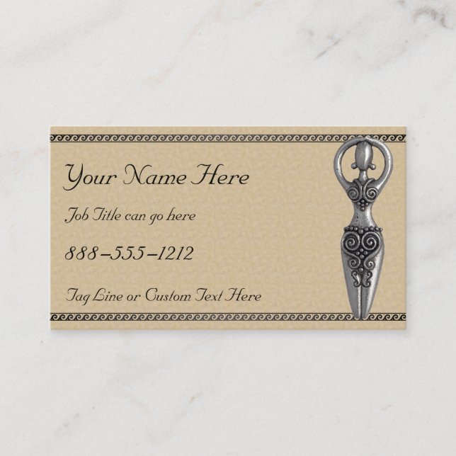 Goddess with Greek Wave Frame Business Card (Front)