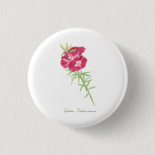 Godetia 1 inch round button