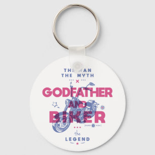 Godfather and biker the man the myth the legend keychain