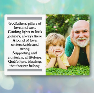 Godfather and Godchild Custom Plaque with Easel