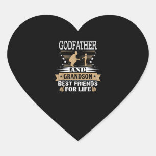 Godfather And Grandson Best Friends For Life Heart Sticker