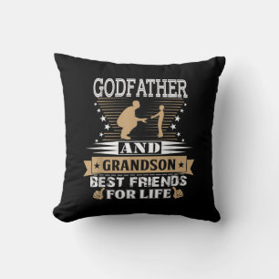 Godfather And Grandson Best Friends For Life Throw Pillow
