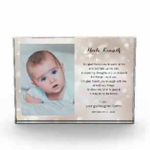 Godfather Baptism Poem on Stars Photo Block