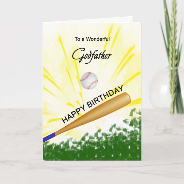Godfather Baseball Birthday Card (Front)
