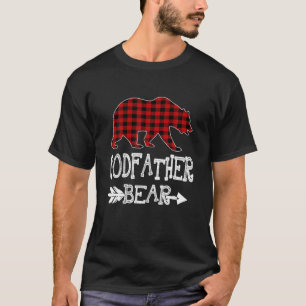Godfather Bear Christmas Xmas Pajama Red Plaid Buf T-Shirt