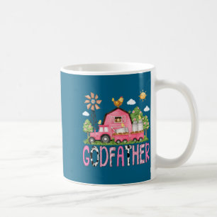Godfather Birthday Girl Pink Farm Design Coffee Mug