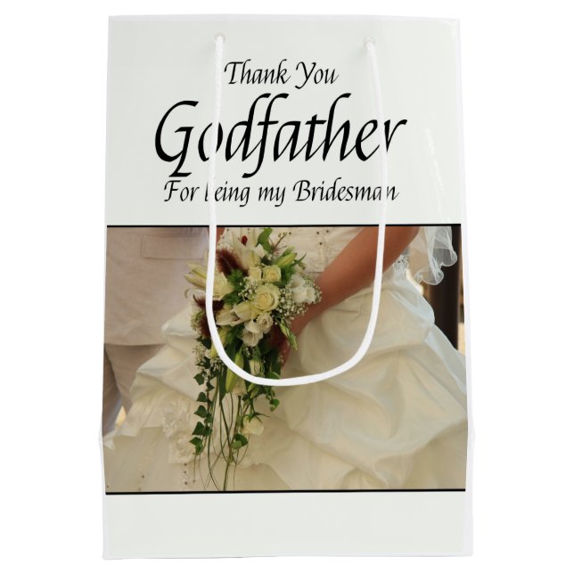 Godfather Bridesman thank you Medium Gift Bag (Back)