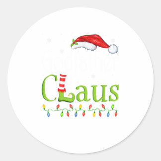 Godfather Claus Funny Family Santa Pajama Classic Round Sticker