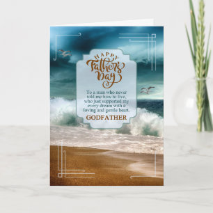 Godfather Father's Day Sentimental Crashing Waves Card