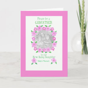 Godfather for Baby Daughter Invitation Photo Card