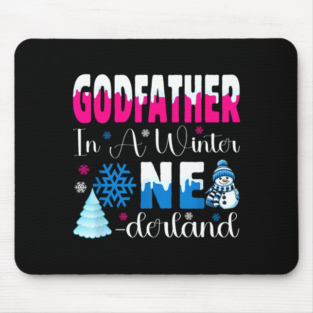 Godfather In A Winter Onederland Bday Girl Sweet S Mouse Pad (Front)