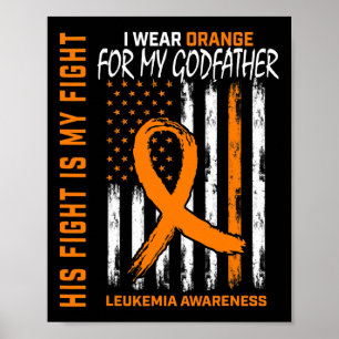 Godfather Leukaemia Cancer Awareness American Flag Poster