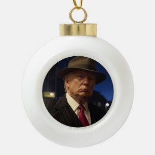 Godfather of America Don J. Trump  Ceramic Ball Christmas Ornament