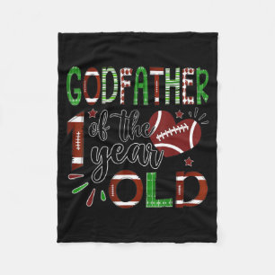 Godfather Of The 1 Year Old Football 1st Birthday Fleece Blanket