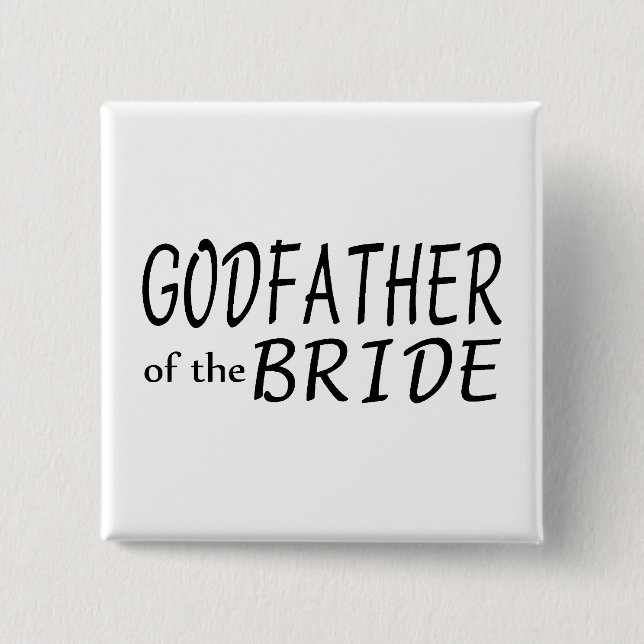 Godfather Of The Bride 2 Inch Square Button (Front)