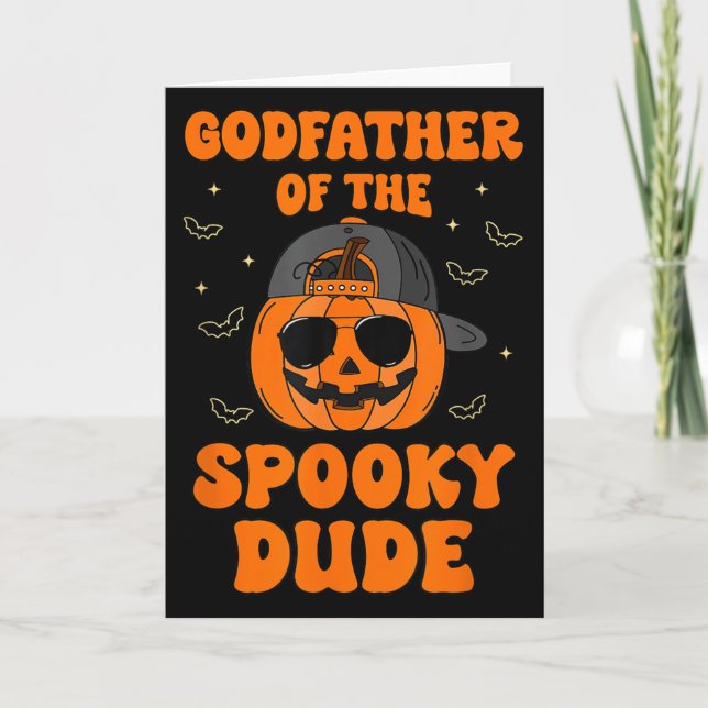 Godfather Of The Soky Dude Halloween Pumpkin Bday  Card (Front)