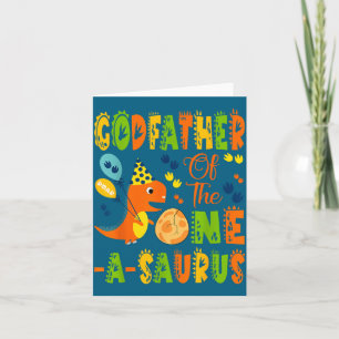 Godfather One Saurus 1st Birthday Design Card